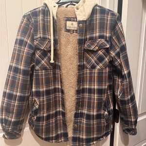 Legendary Whitetails Blue and Brown Women's Woodland Berber Shirt Jacket